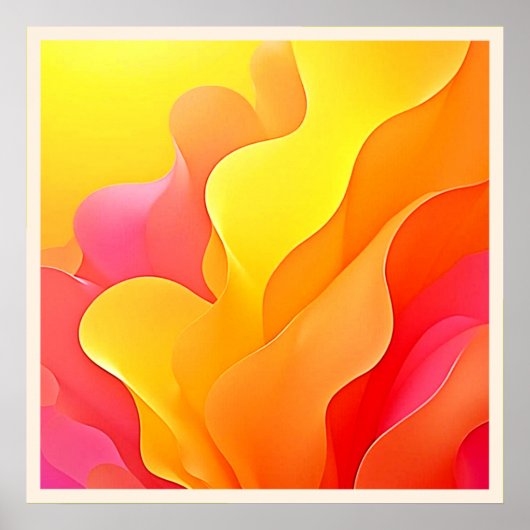 Levendige Abstracte Golf van Warmte Design Poster (Voorkant)