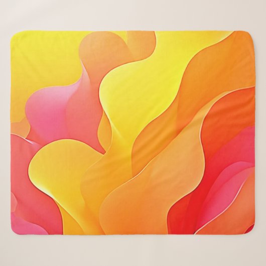 Levendige Abstracte Golf van Warmte Design Sherpa Deken (Voorkant (horizontaal))