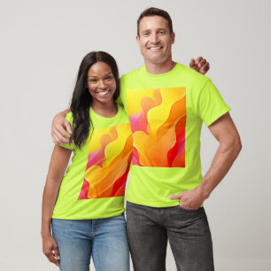 Levendige Abstracte Golf van Warmte Design T-shirt