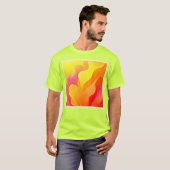 Levendige Abstracte Golf van Warmte Design T-shirt (Voorkant volledig)