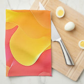 Levendige Abstracte Golf van Warmte Design Theedoek (Quarter Fold)