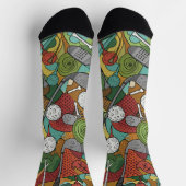 Levendige Abstracte golfkunst: clubs, balletjes en Sokken (Top)