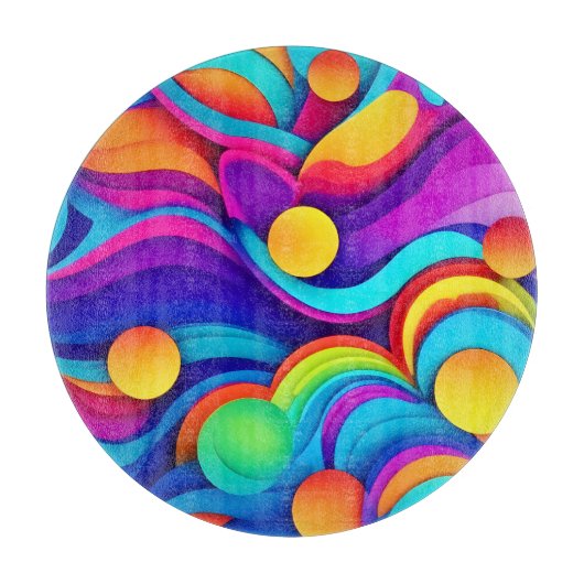 Levendige Abstracte golfkunst Snijplank (Voorkant)