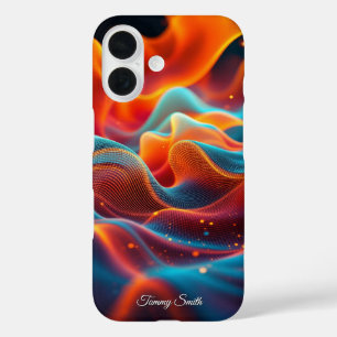 Levendige Abstracte golven - futuristische kunst iPhone 16 Hoesje