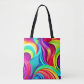 Levendige Abstracte Golven in Dynamische Kleur Tote Bag (Voorkant)