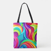Levendige Abstracte Golven in Dynamische Kleur Tote Bag (Achterkant)