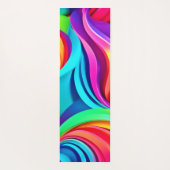 Levendige Abstracte Golven in Dynamische Kleur Yogamat (Achterkant)