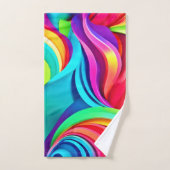 Levendige Abstracte golven in dynamische kleuren Bad Handdoek (Handdoek)
