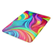 Levendige Abstracte golven in dynamische kleuren Badmat (Gekanteld)