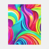 Levendige Abstracte golven in dynamische kleuren Fleece Deken (Voorkant)