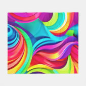 Levendige Abstracte golven in dynamische kleuren Fleece Deken (Voorkant (Horizontaal))
