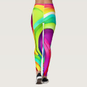 Levendige Abstracte golven in dynamische kleuren Leggings (Achterkant)