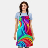Levendige Abstracte golven in dynamische kleuren Schort (Gedragen)