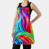 Levendige Abstracte golven in dynamische kleuren Schort (Insitu)