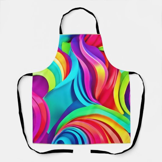 Levendige Abstracte golven in dynamische kleuren Schort (Voorkant)