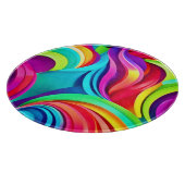 Levendige Abstracte golven in dynamische kleuren Snijplank (Hoek)