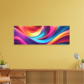 Levendige Abstracte Golven Wall Art – kleurrijk mo Canvas Afdruk (Insitu (Woonkamer))