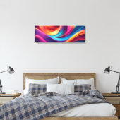 Levendige Abstracte Golven Wall Art – kleurrijk mo Canvas Afdruk (Insitu (Slaapkamer))
