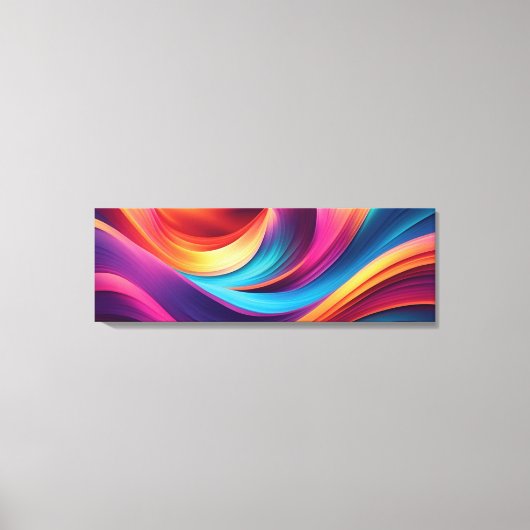Levendige Abstracte Golven Wall Art – kleurrijk mo Canvas Afdruk (Voorkant)