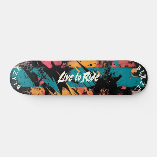 Levendige Abstracte graffiti - Live to Ride Motto Persoonlijk Skateboard (Horizontaal)