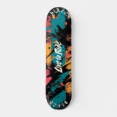 Levendige Abstracte graffiti - Live to Ride Motto Persoonlijk Skateboard (Voorkant)