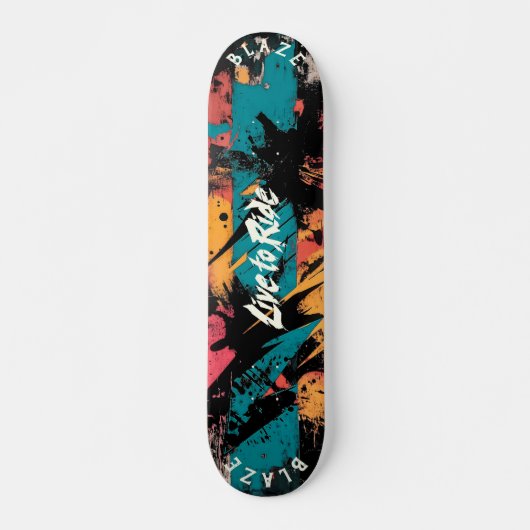 Levendige Abstracte graffiti - Live to Ride Motto Persoonlijk Skateboard (Voorkant)