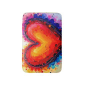 Levendige Abstracte Hart Spatart Badmat (Voorkant Verticaal)