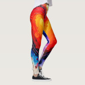 Levendige Abstracte Hart Spatart Leggings (Rechts)