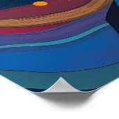 Levendige Abstracte hedendaagse digitale kunst Boe Poster (Hoek)