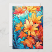 Levendige Abstracte herfst verlaat design verjaard Kaart (Achterkant)