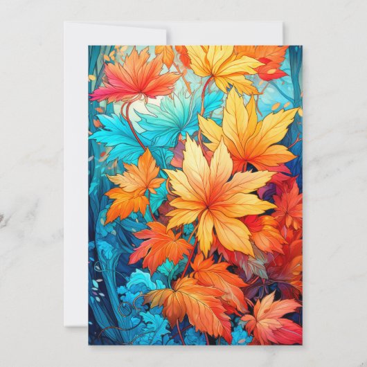 Levendige Abstracte herfst verlaat design verjaard Kaart (Achterkant)