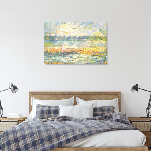 Levendige Abstracte impressionist van het kustland Canvas Afdruk (Insitu (Slaapkamer))