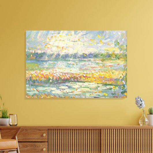 Levendige Abstracte impressionist van het kustland Canvas Afdruk (Insitu (Woonkamer))