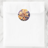 Levendige Abstracte Iris Floral Ronde Sticker (Tas)