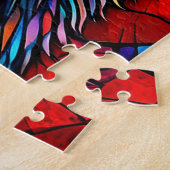 Levendige Abstracte Kat Illustratie Legpuzzel (Zijkant)