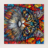 Levendige Abstracte Kat Illustratie Legpuzzel (Horizontaal)