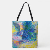 Levendige Abstracte Kat Kunstprint Tote Bag (Voorkant)