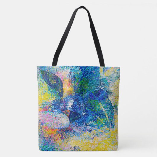 Levendige Abstracte Kat Kunstprint Tote Bag (Voorkant)
