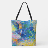 Levendige Abstracte Kat Kunstprint Tote Bag (Achterkant)