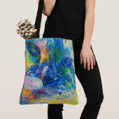 Levendige Abstracte Kat Kunstprint Tote Bag (Dichtbij)
