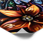 Levendige Abstracte kattenillustratie Poster (Hoek)