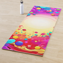 Levendige Abstracte Kleur Explosie Kunst Yogamat