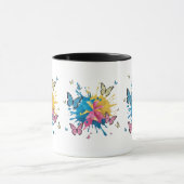 Levendige Abstracte kleur Splash Art voor Modern Mok (Midden)