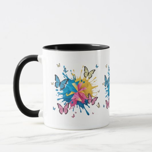 Levendige Abstracte kleur Splash Art voor Modern Mok (Links)