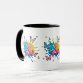 Levendige Abstracte kleur Splash Art voor Modern Mok (Voorkant links)