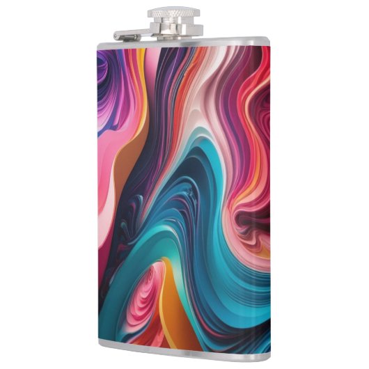 Levendige Abstracte kleuren: laat je creativiteit Heupfles (Links)