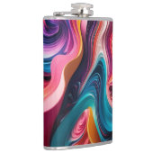 Levendige Abstracte kleuren: laat je creativiteit Heupfles (Rechts)