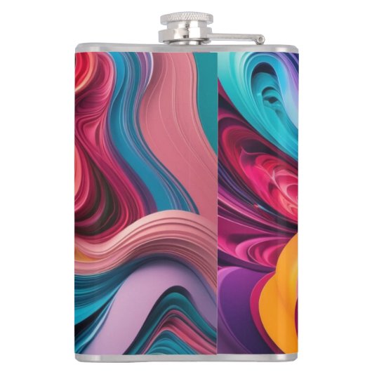 Levendige Abstracte kleuren: laat je creativiteit  Heupfles (Achterkant)