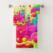 Levendige Abstracte kleurenexplosiekunst Bad Handdoek (Insitu)