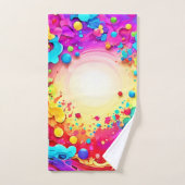 Levendige Abstracte kleurenexplosiekunst Bad Handdoek (Handdoek)